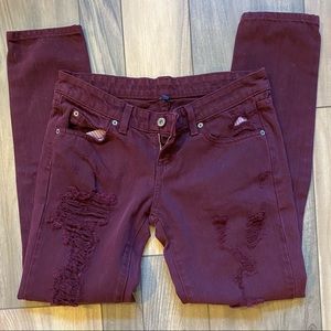 Carmen Burgundy skinny Jean